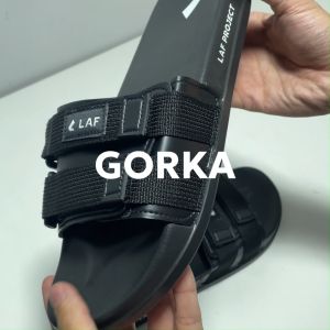 Sandal Pria Slide Slip on Sendal Selop Ringan Anti Licin Gorka Abu LAF Project