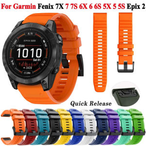 20mm 22mm 26mm Silicone Band Original Strap For Garmin Fenix 7 7X Pro 6X Pro 5X Plus 3 3HR Epix Pro 2 Smart Watch Wristband Belt