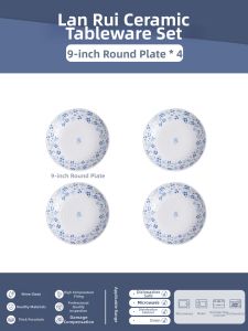 SIYUE | Home Use Underglaze Colored Blue and White Ceramic High Footed Rice Bowl