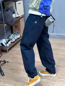 กางเกงลำลองทรงหลวมสำหรับกลางแจ้ง 3-in-1 กันน้ำ กันลม กันฝุ่น ทรงสามเหลี่ยมเล็ก สำหรับผู้ชาย กางเกงทำงานปีนเขา กางเกงขายาวทรงหลวมสำหรับฤดูใบไม้ร่วง