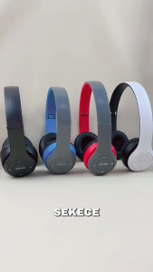 P47 Headphone Bluetooth Gaming Wireless Earphone Sport Murah Over Ear Headset Bando Bass
