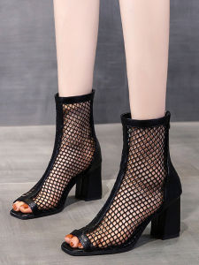 รองเท้าแตะส้นสูงแบบสวมหัวลิง ทรงหัวแหลม สำหรับผู้หญิง ด้านนอกทำจากหนังแท้ ด้านในทำจากเทปสังเคราะห์ รองเท้าส้นสูงแบบสวมสั้น ฤดูร้อน 2025