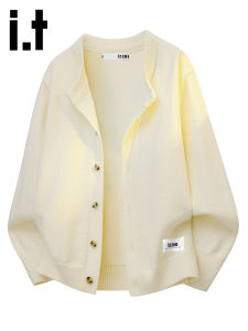 izzue | Off-White Cardigan Sweater Casual Loose Lazy Style