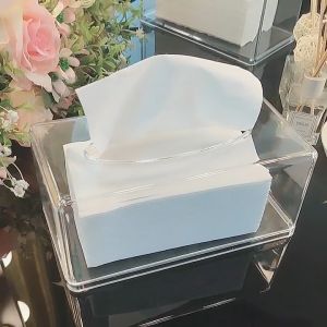 Tissue Box Cover Toilet Paper Storage Organizer Kotak Tisu Paper Lobby Hotel Restaurant Cafe Kopidiam Transparent