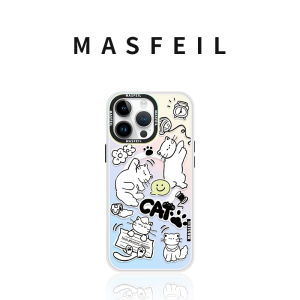 MASFEIL | Line Cat for iPhone18Promax Phone Case 16 Magnetic Tape Holder Apple 17Pro All Inclusive Cover 15 Ultra Thin Cute ip13pm12