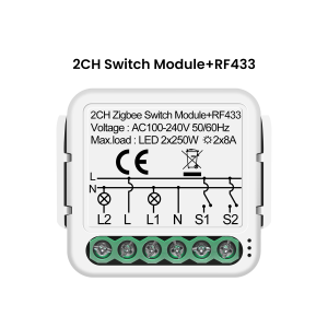 GIRIER Tuya ZigBee RF433 Light Switch Module Smart Universal DIY Relay 1/2CH Neutral Wire Reequired Supports 2-way Control Alexa