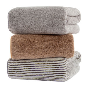 Antibacterial Pure Cotton Bath Towel for Men Quick-Drying Non-Shedding Absorbent Adult Wrap Towel Home Use Polyester Fiber