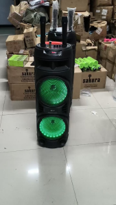 Umiio 82 is a dual 8.5-inch wireless Bluetooth party speaker a portable karaoke sound system with two wireless microphones and vibrant RGB LED speakers.
