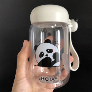 Mini 360ML Plastic Flower Tea Cup Portable Water Bottle with Tea Separator Cute Handy Small Water Cup for Dining And Utensils