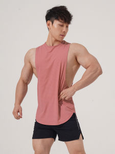 Mens Mesh Sports Vest Summer Running Fitness Gym round Neck Sleeveless Muscle Breathable Quick Dry Sportswear Thin Nylon Polyester