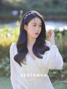 Aestaqua เครื่องประดับผมสไตล์เจ้าหญิง วันเกิด คริสตัลใส สร้อยคอเลื่อม เครื่องประดับผมแบบหนีบหางม้า งานปาร์ตี้ งานแต่งงาน