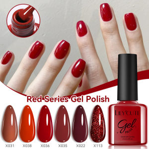 LILYCUTE 7ML Red Color Series Nail Gel DIY Nail Art Semi Permanent UV Gel Polish Long Lasting Design Manicure Supplies