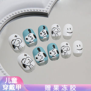 Toxic Free Fragrance Free Children Wearable Nail Art Stickers 2025 New Design Little Girl Nail Patches Snoopy Sanrio