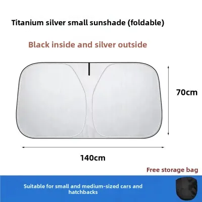 Titanium Silver Car Sunshade Curtain Heat Insulation Windshield Glass Protection against Strong Light Front Windshield Cover