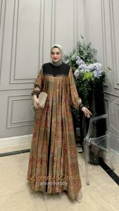 gamis modern gamis motif simple produk Amore by ruby gamis silk kekinian edisi larosa dress