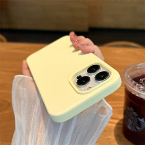 Soft Pure Color Silicone Phone Case for iPhone 13 14 15 pro Max 12 Mini 11 16 XR Anti-Fall Trendy INS Style Protective Cover
