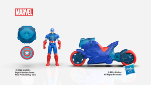 Marvel Avengers Epic World of Action Captain America Shield-Shot Cycle 4-Inch (10 cm) Figure & Toy Motorcycle Playset Super Hero Toys for Kids 4+
