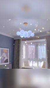 【DARA】Modern LED Chandelier Ceiling Light Planet Design Pendant Light for Bedroom Dining Room Hanging Lights Bubble Ball Living Room DropLight Ceiling Lamp