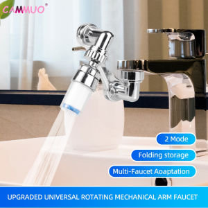 Cammuo Universal 1080 ° Kitchen Water Faucet Pressurized Bubbler Filter Swivel Robotic Arm Swivel Extension Faucet 2Water Flow Mode