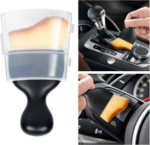 Car Air Vent Cleaning Soft Brush with Casing Car Interior Cleaning Tool Artificial Car Brush Car Crevice Dusting Car Detailing