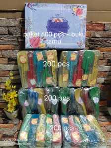 paket hemat souvenir pernikahan 600 pcs + buku tamu ( 200 pcs souvenir sodet + 200 pcs souvenir centong + 200 pcs souvenir sisir mini)
