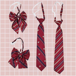 Red Jumper Collar Tie Womens Japanese School Style Academic Gown Ribbon Lazy No-Knot Accessory