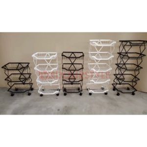 Vedourstyle Kitchen Metal Racks Trolley Organizer Rak Dapur Beroda Foldable Trolley Storage 置物架