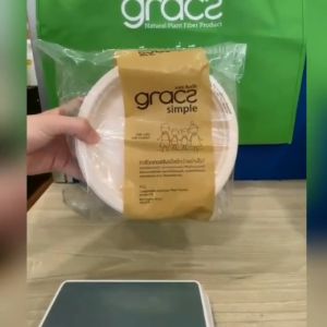 50 đĩa bã mía Gracz (Thái Lan) 7in đĩa dùng 1 lần phân hủy sinh học 100% cứng cáp hơn đĩa giấy và không cán màng nhựa P011