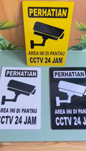 YS Sign Peringatan CCTV akrilik - PERHATIAN CCTV 24 JAM
