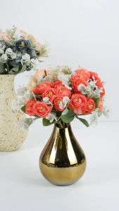 ROSE DAISY PUTIK CABANG 5 IMPORT MURAH BERKUALITAS BUNGA PREMIUM SUTRA DIY MUSIM GUGUR PLASTIK PALSU UNTUK BUKET DECOR HOME KAMAR HIASAN CAFE DEKORASI PERNIKAHAN RUMAH EROPA RUSTIC CLASSIC PASTEL WARNA DUA MAWAR ARTIFICIAL