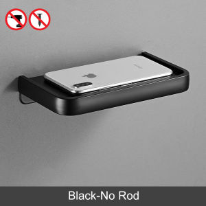 ELLEN Black Toilet Paper Holder Multifunction Bathroom Storage Shelf Roll Paper Holder EL609