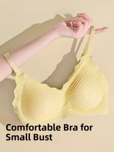 MiiOW | Wireless Womens Bra Gathered Anti-Sagging Side Breast Collection Comfortable All Seasons V-Neck Backless Underwear