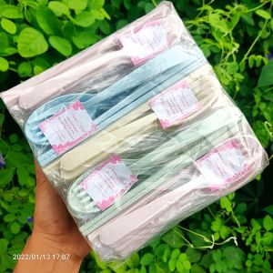 50 SET Souvenir Alat Makan (Sendok Garpu Sepasang Sumpit) Produk LOKAL Kemasan Plastik