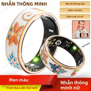 Nhẫn Thông Minh Mới 2025 Với Điều Khiển Bằng Cử Chỉ Theo Dõi Nhịp Tim & Oxy Máu Dành Cho Nam Và Nữ Chống Nước IP68 Chế Độ Đa Thể Thao 10ATM