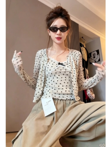 YUEZHONGWEI | Dots Heart Pattern Sunscreen Two-Piece Set