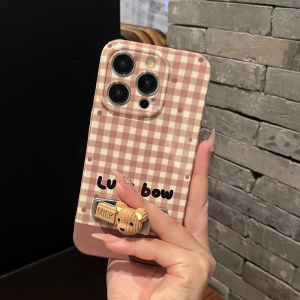 Brown Bear Invisible Stand Silicone Phone Case Full Cover Protection for Galaxy S24 S23 Ultra S21 S22FE Note20 S10 S9 Cute Cartoon Design