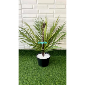 Pohon Hias Tanamn Artificial Daun Palem X12 Latex Pot Dasar Hitam Dekorasi Cafe Pajangan Sudut Ruangan