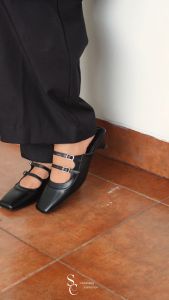 SEPASANG COLLECTION Tenxi Mules Wanita Heels Hak 3 Cm
