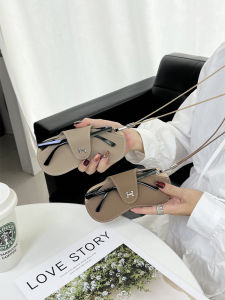 Genuine Leather Halterneck Glasses Bag Pressure-Resistant Portable Men and Women Myopia Glasses Sun Glasses Buggy Bag Lanyard Protective Cover