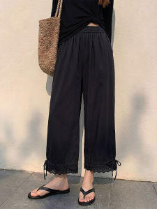WUQINGWUCAI | Quần Culottes Lỏng Dễ Khô Chất Liệu Kẻ Sọc Băng 2026 Mới Hè Hai Chiều