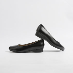 Leather Pointed Flat Shoes Black Business Womens Comfortable Soft Sole