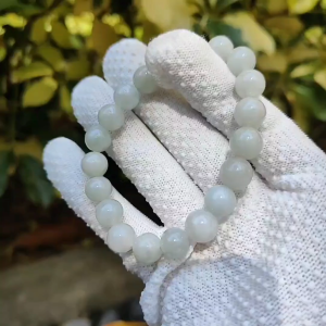 Ethereal Light Green Jadeite Harmony Bracelet – 10mm Round Beads Certified Natural Type A (Sku: bracelet59)