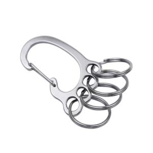 Key Chains Stainless steel small foot key ring with double ring steel hoop creative gift rustproof quick-hang metal buckle