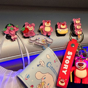 Cute Strawberry Bear Car Seat Back Hooks Female Fans Car Interior Storage Hooks Multi-Functional Vehicle Mounted Hooks
