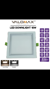 [Special Offer] VALOMAX VLM-3197 LED Downlight 15W 6" Square Recessed Ultra Slim Light Lampu