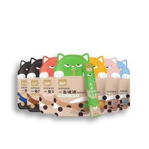 Wowo Anti-Fur Cat Strip Wave Shape Cat Treats for Adult Kittens Fish Oil Rich Snacks Bag Packaging Nutritious Supplement