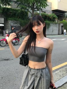 Pure Desire เซ็กซี่ Cross Backless Bralette ผู้หญิง ฤดูร้อน American Hot เด็กผู้หญิง Slim ยืดได้ เสื้อกั๊ก เสื้อท่อนบน ชิ้นเดียว Easy Match