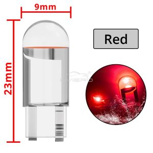 20/50/100x W5W 168 194 T10 Glass Shell Cob LED Car Accessories 3000K 6000 White Blue Red Wedge License Plate Lamp Dome Lights