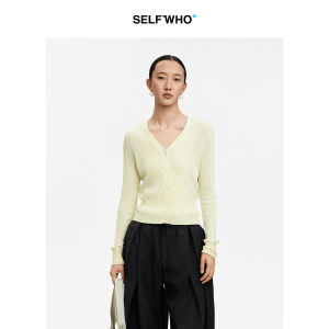 V-Neck Slimming Breathable Knit Sweater Cardigan