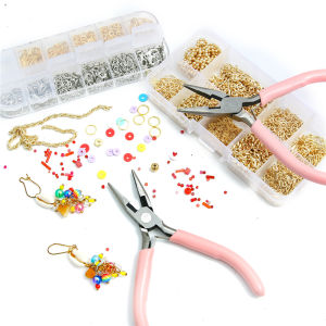 Cute Pink Color Handle Anti-slip Splicing and Fixing Jewelry Pliers Tools & Equipment Kit For DIY Jewelery Accessory Design